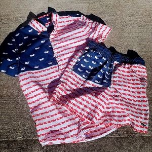 Vineyard Vines Shirt & Swim Trunks Medium Small 7 8 10